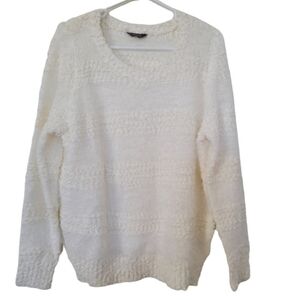 Denverhayes offwhite texture sweater, long sleeve, eyelash , polyester acrylic